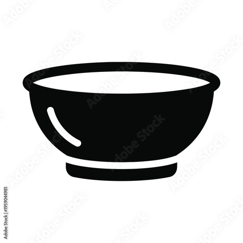 Bowl icon black silhouette minimalist kitchenware graphic