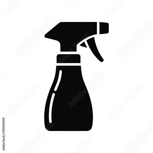 Spray bottle icon black silhouette for cleaning and gardening graphic resource