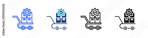 Procurement Management Multi Style Icon Set Vector 