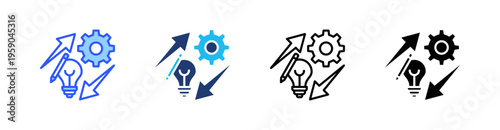 Implementation Multi Style Icon Set Vector 