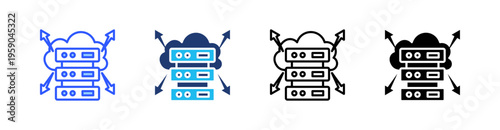Deployment Multi Style Icon Set Vector 