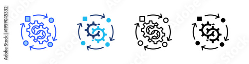 Operations Multi Style Icon Set Vector 