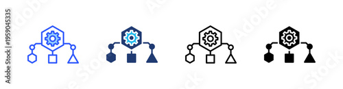 Resource Allocation Multi Style Icon Set Vector 