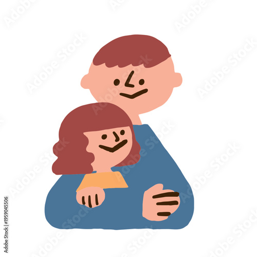 Illustration of a father and daughter