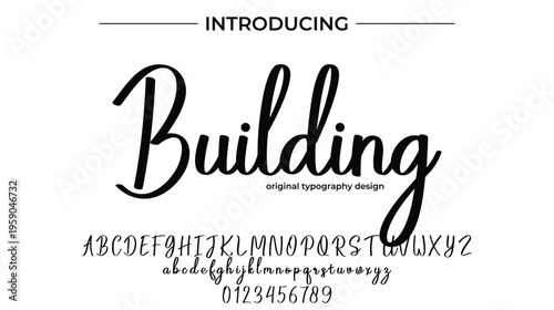 Building Font Stylish brush painted an uppercase vector letters, alphabet, typeface