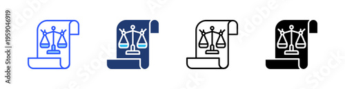 Lawsuit Multi Style Icon Set Vector 