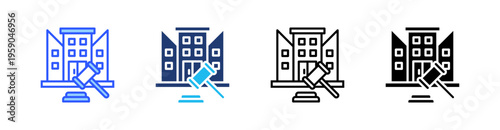 Civil Litigation Multi Style Icon Set Vector 