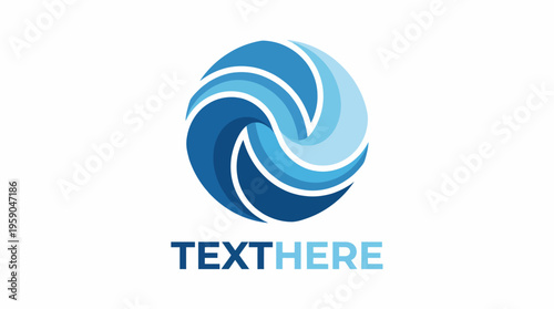 This abstract image features a swirling blue design, creating a sense of movement and fluidity, reflecting elegance and dynamic energy in a harmonious color palette.