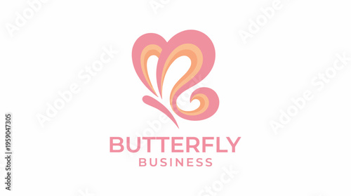 This beautifully designed logo showcases a butterfly in soft colors, symbolizing transformation and creativity, perfect for a modern business focusing on elegance and growth.