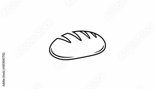 Simple Line Art Icon of a Loaf of Bread