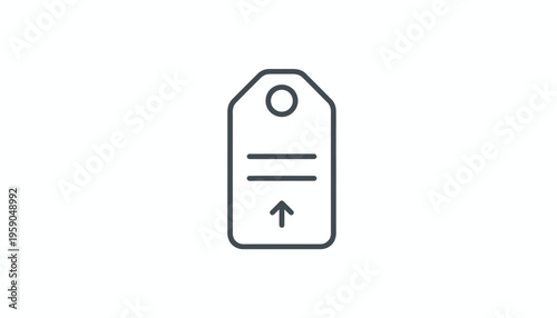 Price Tag Icon with Up Arrow and Lines - Retail, Sale, Discount, Promotion Concept