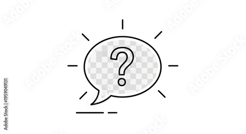 Question Mark in Speech Bubble Icon, Symbol of Inquiry, Doubt, Confusion, and Ideas