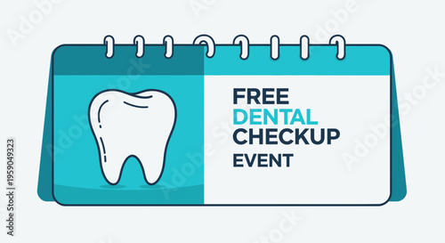 Promotional Calendar Illustrating Free Dental Checkup Event for Oral Health Awareness