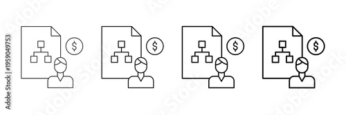 Administrative Planning Icons Vector Set In Different Stroke Line Style