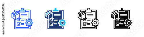 Specification Multi Style Icon Set Vector 