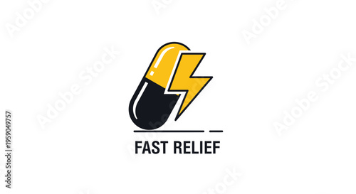 Rapid Remedy Icon: Dynamic Design Representing Fast-Acting Medication and Relief