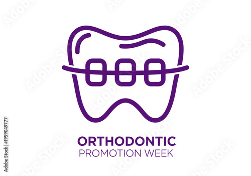 Purple Dental Orthodontic Illustration For Orthodontic Promotion During The Dental Week Event