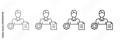 Hr Administration Icons Vector Set In Different Stroke Line Style