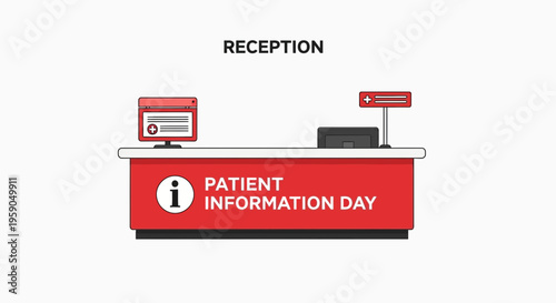 Reception Desk Illustration With Patient Information Day Concept Design Element