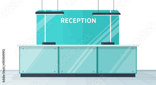 Reception Desk Illustration Depicting Modern Architectural Design And Contemporary Interior