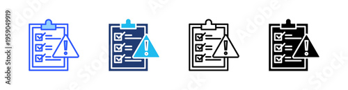 Risk Assessment Multi Style Icon Set Vector 