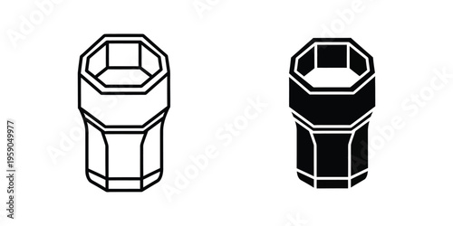 Comparison of a standard hex socket and a filled hex socket head cap screw depiction