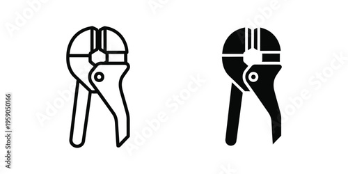 Two different styles of wire cutters depicted in black and white contrast