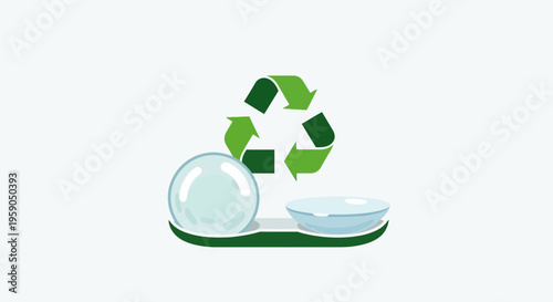 Recycle Contact Lenses Icon Illustrating Sustainability and Environmental Awareness Concept