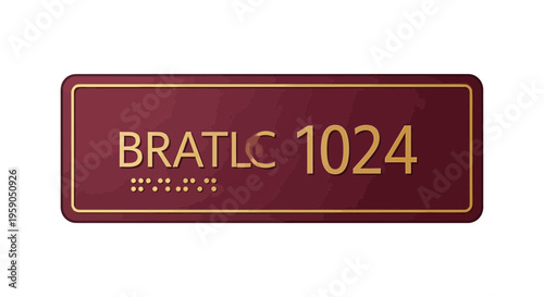 Room Number Plaque: Modern Design With Braille Symbol and Elegant Color Scheme