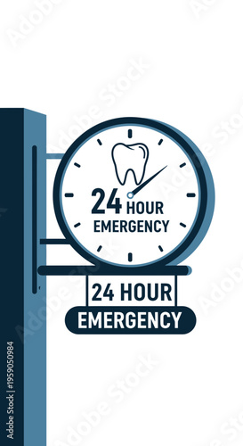 Round-the-Clock Dental Care: A 24-Hour Emergency Dentist Sign Indicating Immediate Support