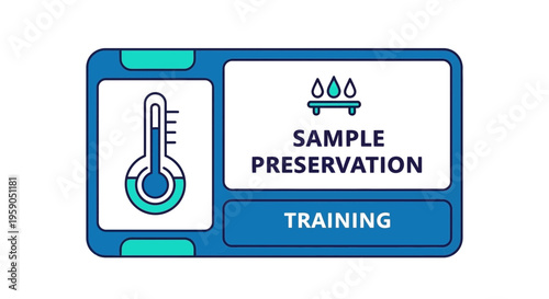 Sample Preservation Training Icon Illustrates Scientific Processes and Temperature Regulation