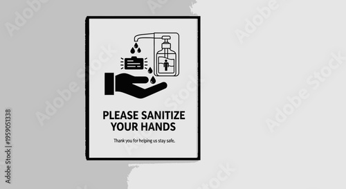 Sanitizing Station Signage Demonstrating Proper Hand Hygiene Practices For Everyone