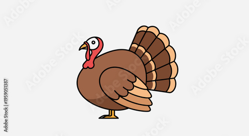 Brown Turkey Cartoon Bird Animal.