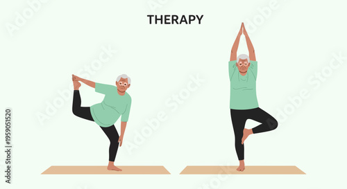 Senior Yoga Demonstrations for Wellness and Therapeutic Benefits, Exercise and Mindfulness