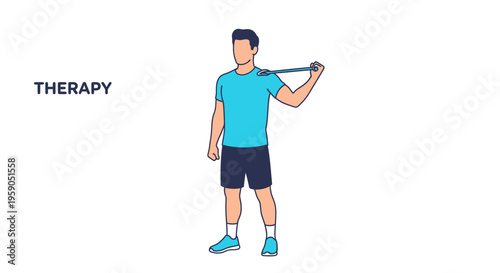 Shoulder Rehabilitation Exercise Illustrated Depicting Physical Therapy and Active Recovery