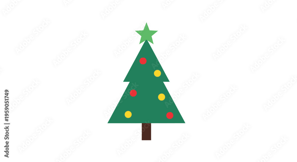 Fototapeta premium Decorated Christmas Tree with Star.