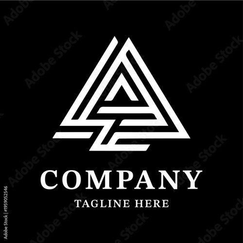 Modern Geometric Triangle Monogram Logo with Minimal Luxury Style