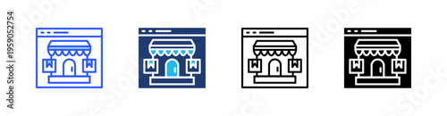 Web Store Multi Style Icon Set Vector 