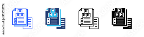 Product List Multi Style Icon Set Vector 