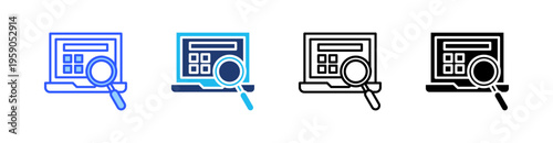 Search Multi Style Icon Set Vector 