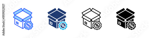 Discounts Multi Style Icon Set Vector 