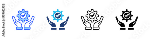 Support Multi Style Icon Set Vector 