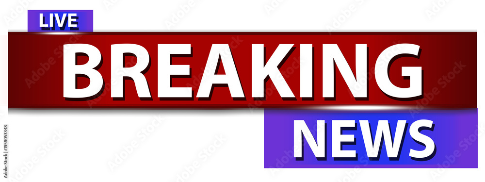 Fototapeta premium Modern Live Breaking News Alert Banner