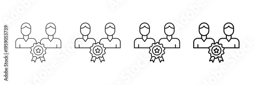 Best Friends Icons Vector Set In Different Stroke Line Style