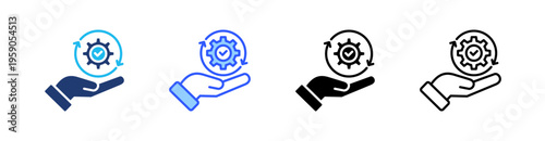 Process Multi Style Icon Set Vector 