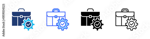 Business Management Multi Style Icon Set Vector 