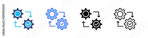 Process Multi Style Icon Set Vector 