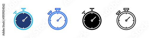 Time Multi Style Icon Set Vector 