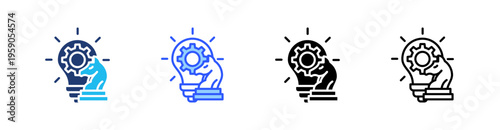Innovation Strategy Multi Style Icon Set Vector 