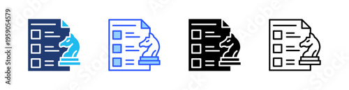 Strategy Multi Style Icon Set Vector 